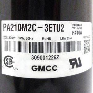 GMCC Compressor fixed rotary speed 24.000 Btu 220v/60hz/1ph R410 PA210M2C-3ETU2 201400601320 11103010001252
Fits: EACM024C11B EADM024C11B WWK+22CR5A