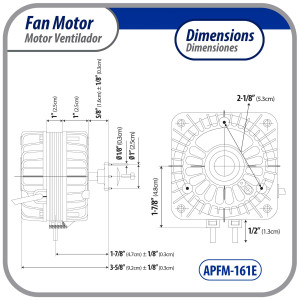 Appli Parts APFM-161E 16W Condenser and Evaporator Fan Motor 115V 60Hz 0.95A, Includes 10in Aluminum Fan Blade and Mounting Base, Universal Replacement for Commercial Refrigeration Units