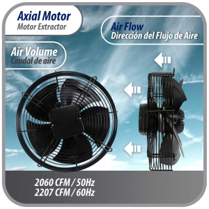 Appli Parts AXF-400-1 15-3/4 in Axial Fan Motor Guard Mounted Fan Blade 220 V, 1 Ph, 50-60 Hz, 270 W, 1510 rpm, Universal replacement for Cold Room Evaporators and Condensing Units, Work Temp -22 F to 140 F 