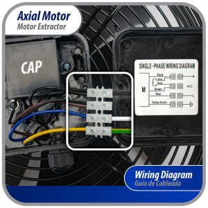 Appli Parts AXF-400-1 15-3/4 in Axial Fan Motor Guard Mounted Fan Blade 220 V, 1 Ph, 50-60 Hz, 270 W, 1510 rpm, Universal replacement for Cold Room Evaporators and Condensing Units, Work Temp -22 F to 140 F 