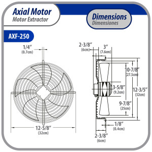 Appli Parts AXF-250 9-7/8 in Axial Fan Motor Guard Mounted Fan Blade 220 V, 1 Ph, 50-60 Hz, 70 W, 1590 rpm, Universal replacement for Cold Room Evaporators and Condensing Units, Work Temp -22 F to 140 F  Appli Parts AXF-250 9-7/8 in Axial Fan Motor Guard Mounted Fan Blade 220 V, 1 Ph, 50-60 Hz, 70 W, 1590 rpm, Universal replacement for Cold Room Evaporators and Condensing Units, Work Temp -22 F to 140 F