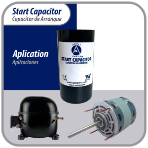 Appli Parts CON-189-250 Capacitor de Arranque 189-227 MFD (microfaradios) uF, 250 VAC. Universal para Motores Electricos, condensador de arranque de 3.7 cm de Diametro, 8.6 cm de Alto